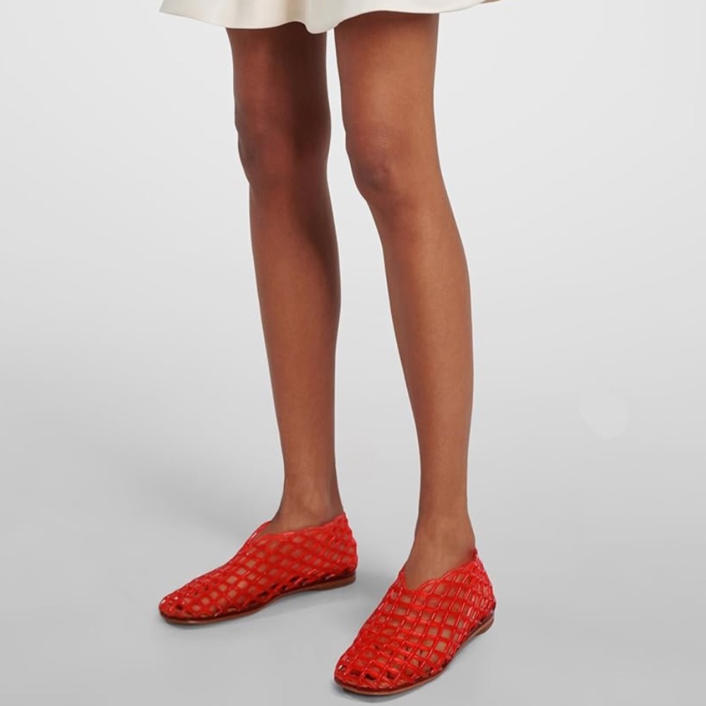 NWT red jelly ballet flats